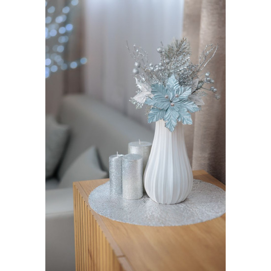 MagicHome jõuluoks, jõulutäheõiega, sinine/hõbedane, 27 cm