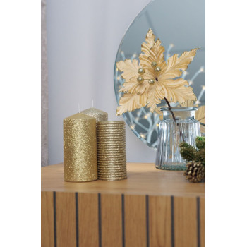 Цветок MagicHome Christmas, Poinsettia, золотистый, 30 см, размер цветка: 20,5 см