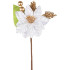 MagicHome Christmas twig, with poinsettia flower, white, 16 cm