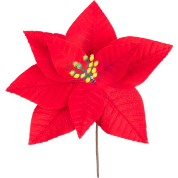 MagicHome Christmas Flower, Poinssetia, Red, 21 cm, Flower Size: 16.5 cm