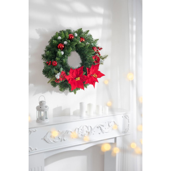 MagicHome Christmas Flower, Poinssetia, Red, 24 cm, Flower Size: 24 cm