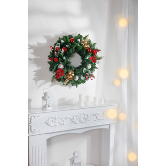 MagicHome Christmas Flower, Poinssetia, Red, 24 cm, Flower Size: 24 cm