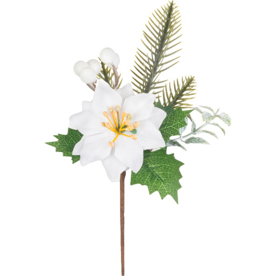 MagicHome jõuluoks, jõulutäheõiega, valge, 24 cm