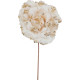 MagicHome Christmas Flower, Rose, Cream, 17 cm, Flower Size: 9 cm