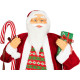 MagicHome Christmas decoration, Santa, with gift, red, 120 cm