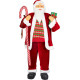 MagicHome Christmas decoration, Santa, with gift, red, 120 cm