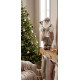 MagicHome Christmas decoration, Santa, with gift, pink-brown, 46 cm