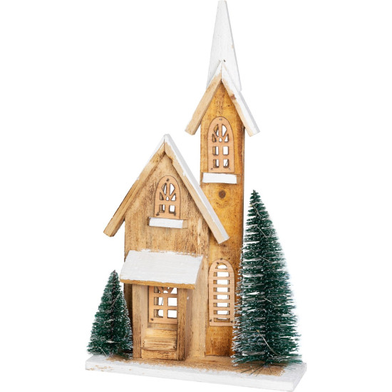 Decoration Church, 15xLED, 24x9x42 cm, timer, 2xAA