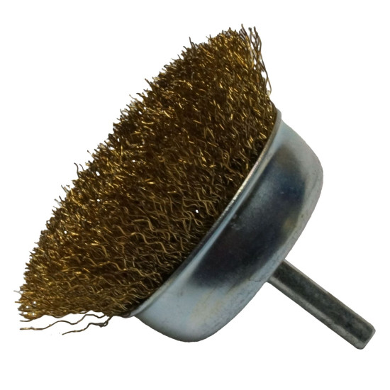 Cup brush 75mm brass w/shank Cup brush 75mm brass w/shank