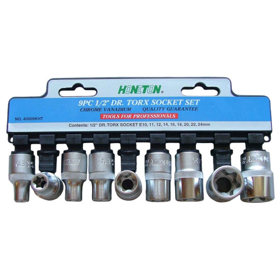 Socket set E 1/2' 9pcs Honiton