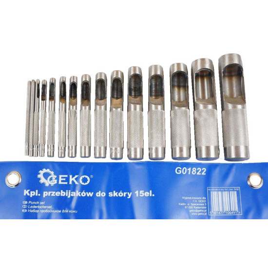 Punch set 2-22mm 15pcs Geko