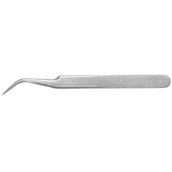 Bent tweezers 115mm.