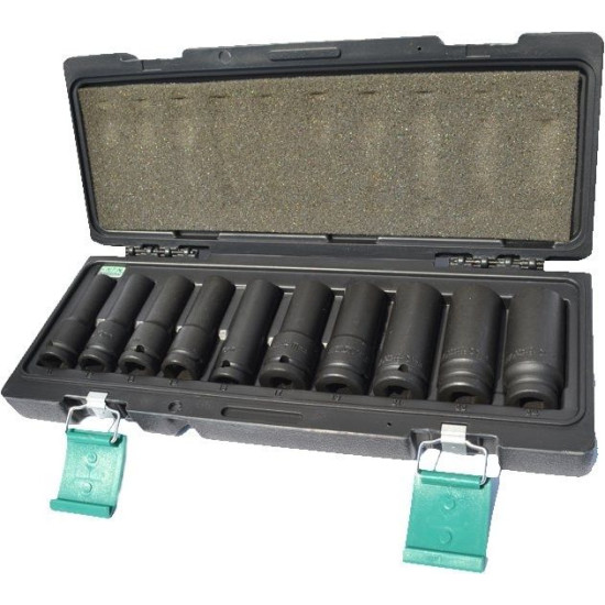 Set of impact sockets 10-24mm 1/2"; long 10pr Honiton