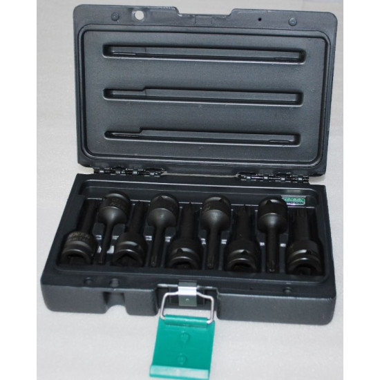 Impact socket set T25-T70 1/2"; 78mm 9.pr Honiton Impact socket set T25-T70 1/2"; 78mm 9.pr Honiton