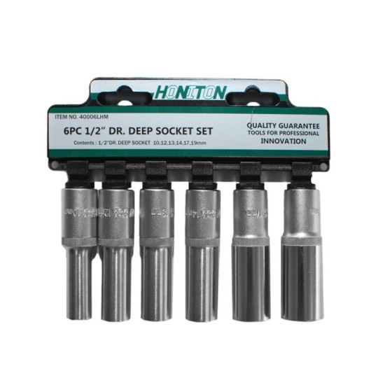 Set of sockets 10-19mm 1/2"; deep 6pr Honiton