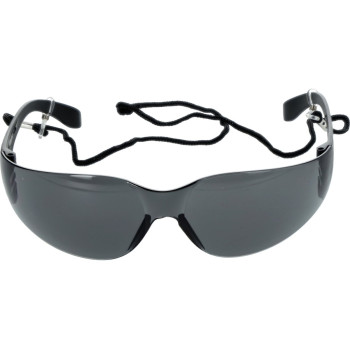 Safety glasses, polycarbonate, tinted, safety cord