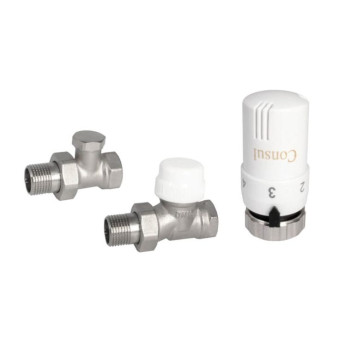 1    /2" Straight Chrome Plated Nozzle Set with Thermalgulator
