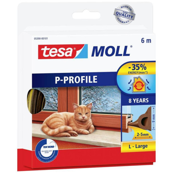 Sealing Strip tesa P-profile, brown, L-6 m